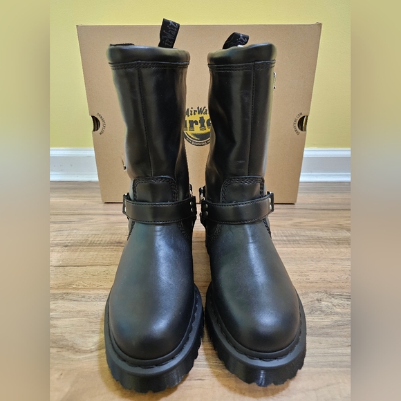 Dr. Martens ANISTONE HI LEATHER BIKER BOOTS - Picture 2 of 12